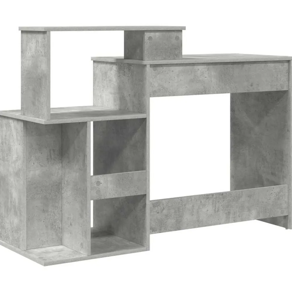 vidaXL Escritorio con cajón Gris Concreto 120,5 x 44 x 88,5 cm Gris hormigón New