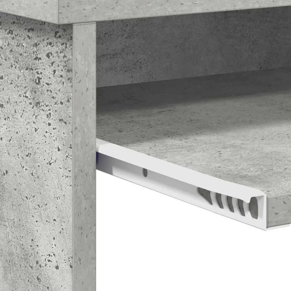 vidaXL Escritorio con cajón Gris Concreto 120,5 x 44 x 88,5 cm Gris hormigón New