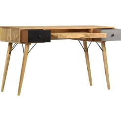 vidaXL Mobiliario De Oficina-Escritorio con cajones de madera maciza de mango 130x50x80 cm