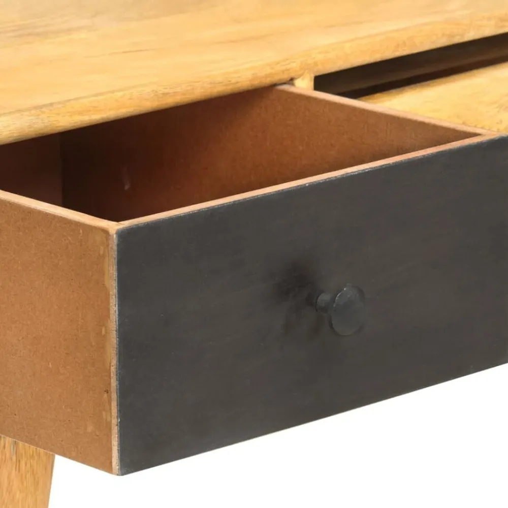 vidaXL Mobiliario De Oficina-Escritorio con cajones de madera maciza de mango 130x50x80 cm