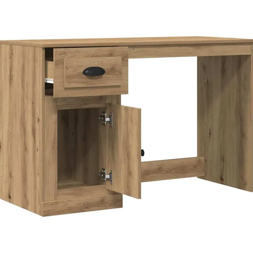 vidaXL Escritorio con cajón Roble artesanal 50 x 115 x 75 cm Roble artisan Hot
