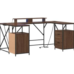 vidaXL Escritorio con cajón Roble Marrón 182 x 101 x 87,5 cm Marr&oacute;n roble Outlet