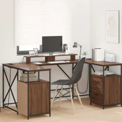vidaXL Escritorio con cajón Roble Marrón 182 x 101 x 87,5 cm Marr&oacute;n roble Outlet