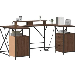 vidaXL Escritorio con cajón Roble Marrón 182 x 101 x 87,5 cm Marr&oacute;n roble Outlet