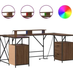 vidaXL Escritorio con cajón Roble Marrón 182 x 101 x 87,5 cm Marr&oacute;n roble Outlet
