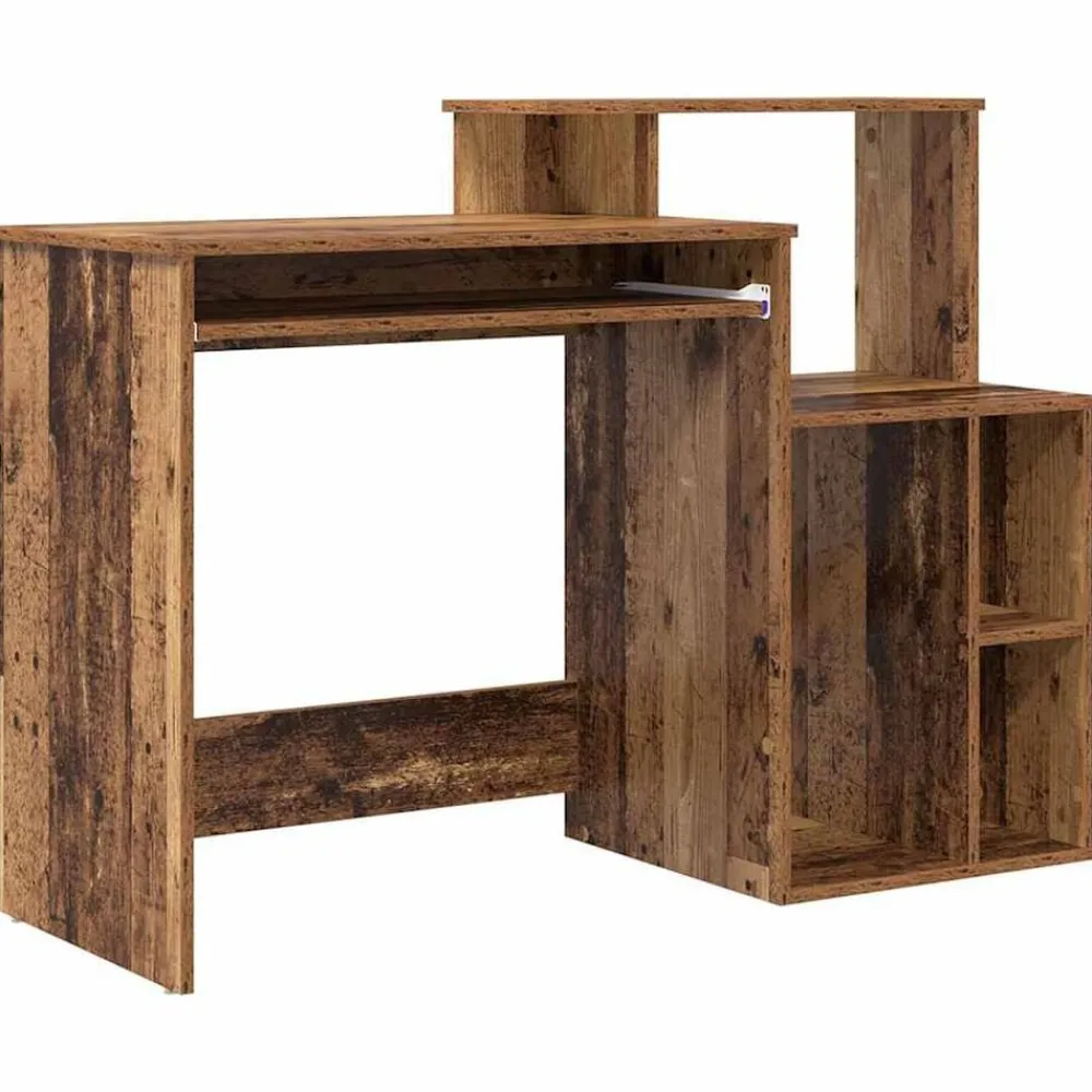 vidaXL Escritorio con cajón 120,5 x 44 x 88,5 cm Madera envejecida New