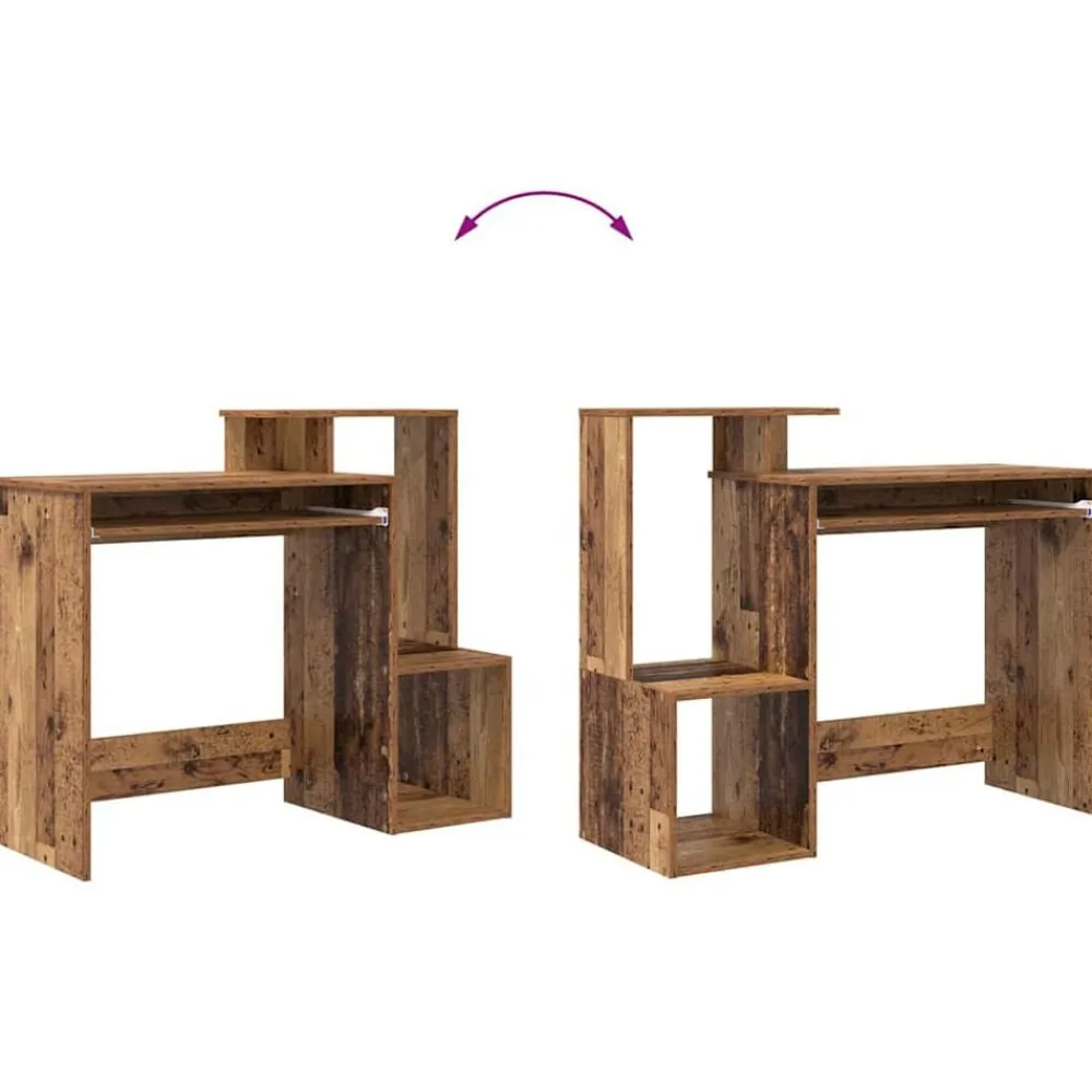 vidaXL Escritorio con cajón 120,5 x 44 x 88,5 cm Madera envejecida New