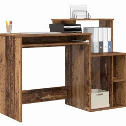 vidaXL Escritorio con cajón 120,5 x 44 x 88,5 cm Madera envejecida New