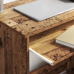 vidaXL Escritorio con cajón 120,5 x 44 x 88,5 cm Madera envejecida New