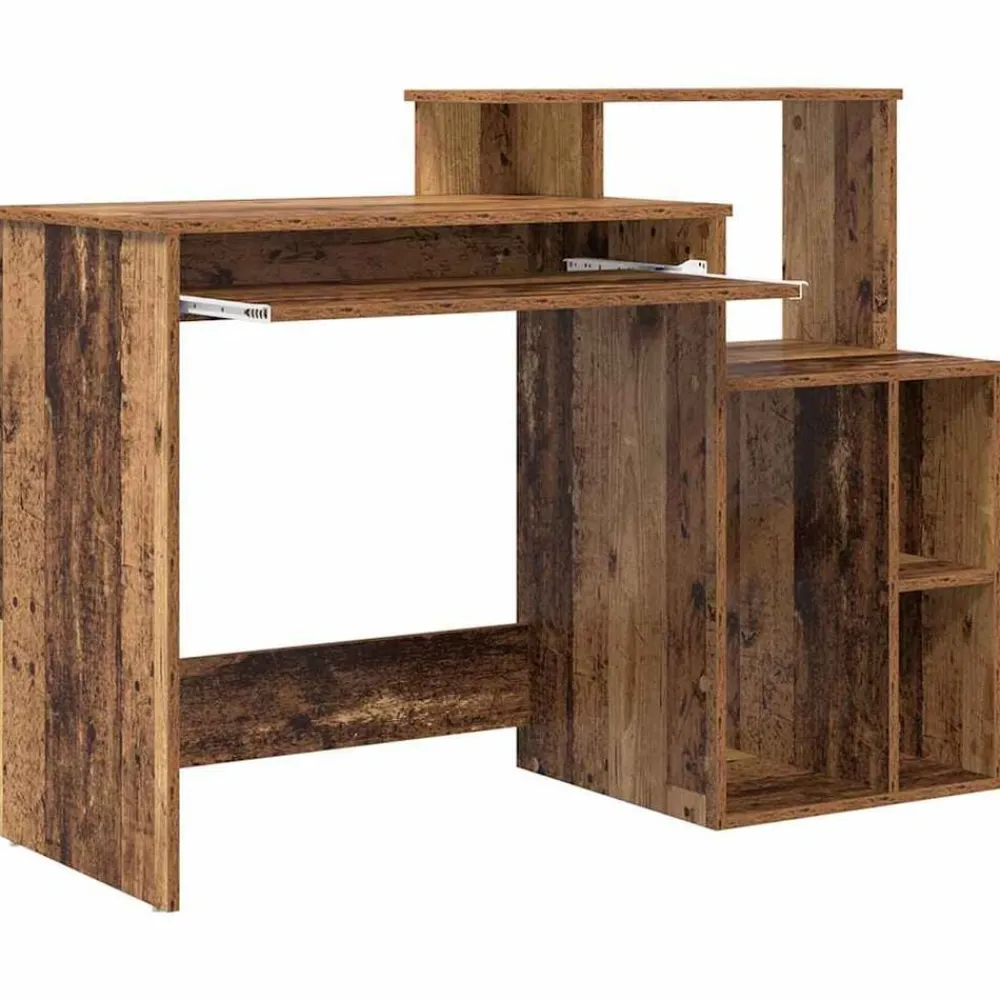vidaXL Escritorio con cajón 120,5 x 44 x 88,5 cm Madera envejecida New