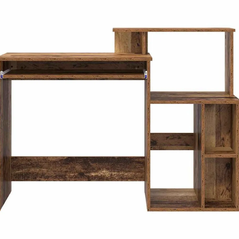 vidaXL Escritorio con cajón 120,5 x 44 x 88,5 cm Madera envejecida New