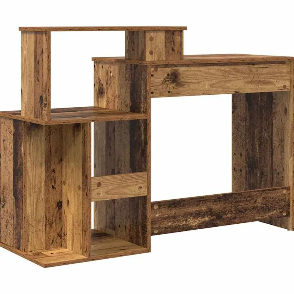 vidaXL Escritorio con cajón 120,5 x 44 x 88,5 cm Madera envejecida New