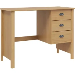 vidaXL Mobiliario De Oficina-Escritorio con cajones Hill Marrón miel 100 x 45 x 74 cm