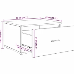 vidaXL Mobiliario De Oficina-Escritorio con cajón 131,5 x 50 x 106,5 cm