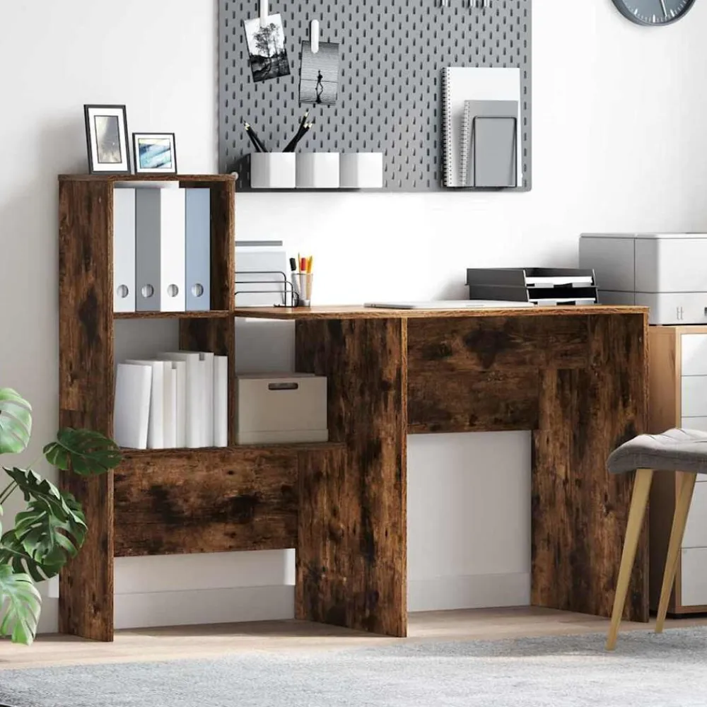 vidaXL Mobiliario De Oficina-Escritorio con estante 131,5 x 50 x 106,5 cm