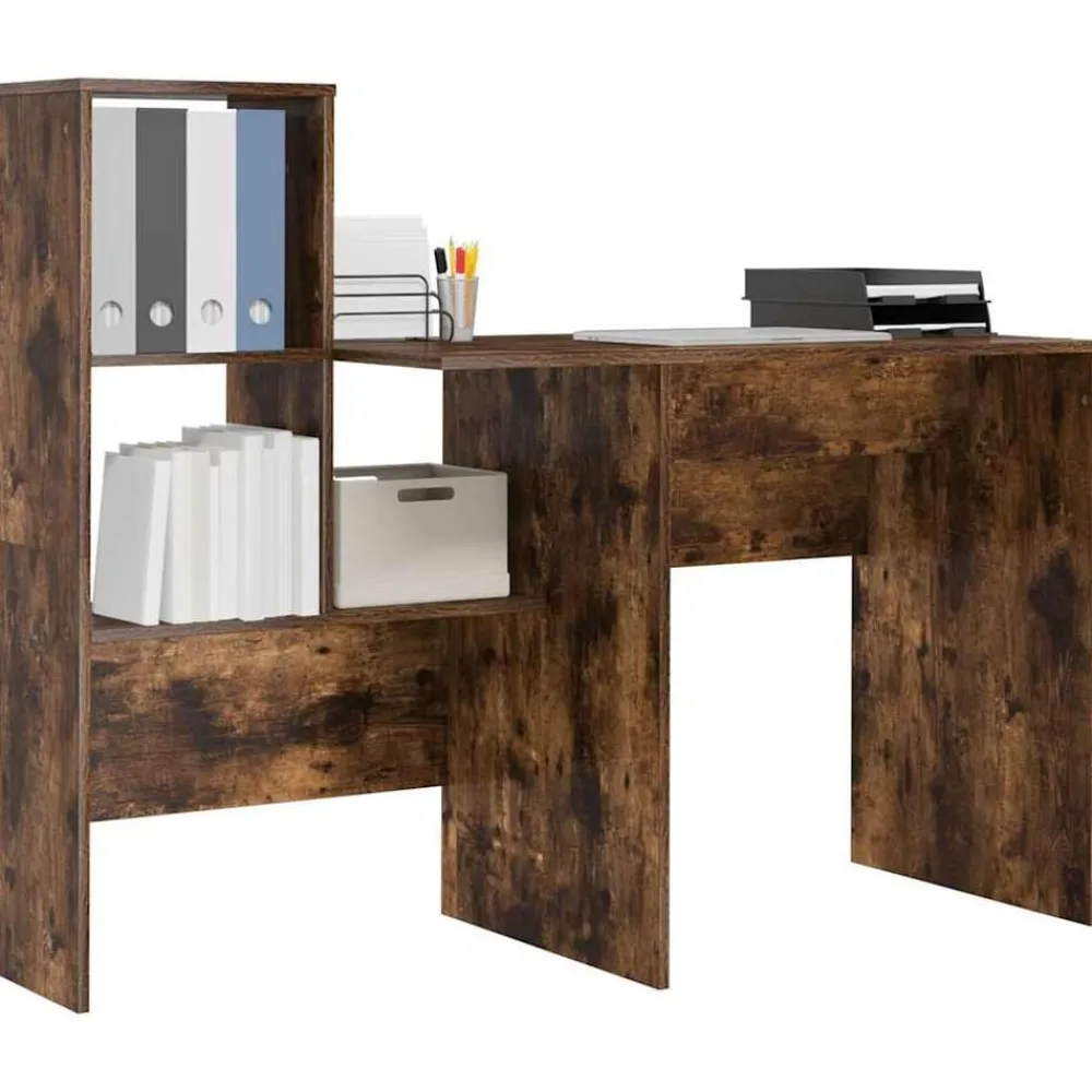 vidaXL Mobiliario De Oficina-Escritorio con estante 131,5 x 50 x 106,5 cm