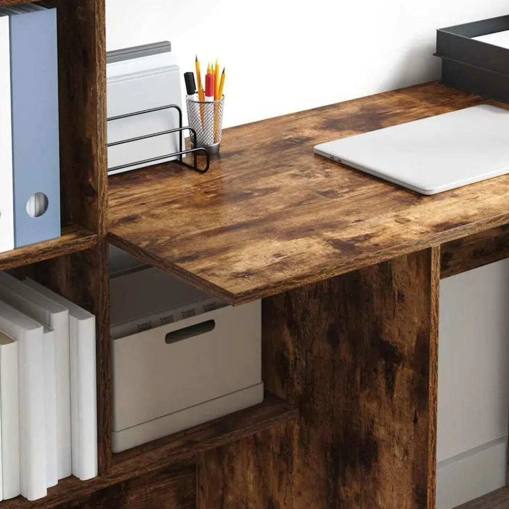 vidaXL Mobiliario De Oficina-Escritorio con estante 131,5 x 50 x 106,5 cm