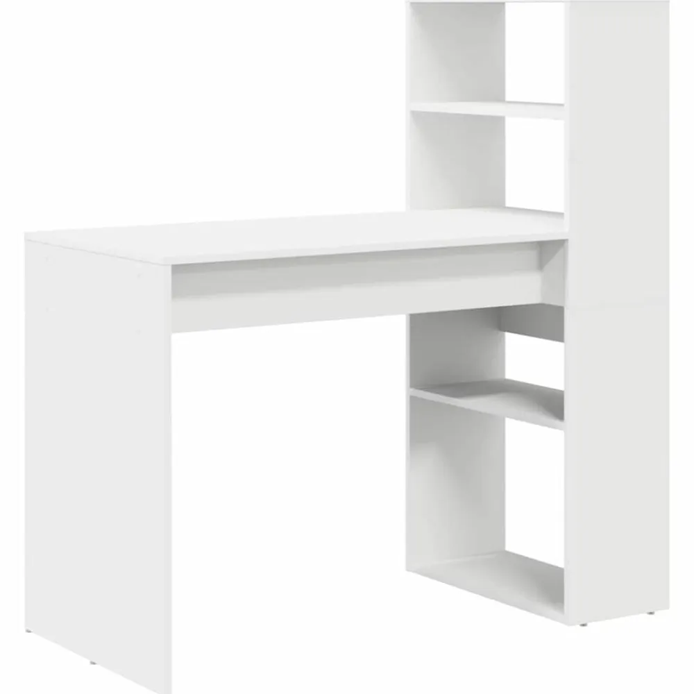 vidaXL Escritorio con estante 113 x 54 x 120 cm Madera de ingeniería White Sale