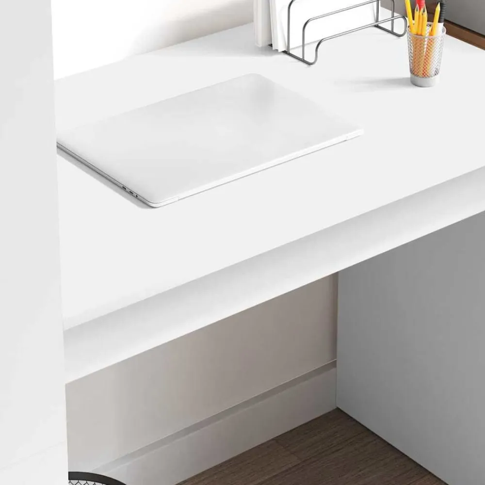 vidaXL Escritorio con estante 113 x 54 x 120 cm Madera de ingeniería White Sale