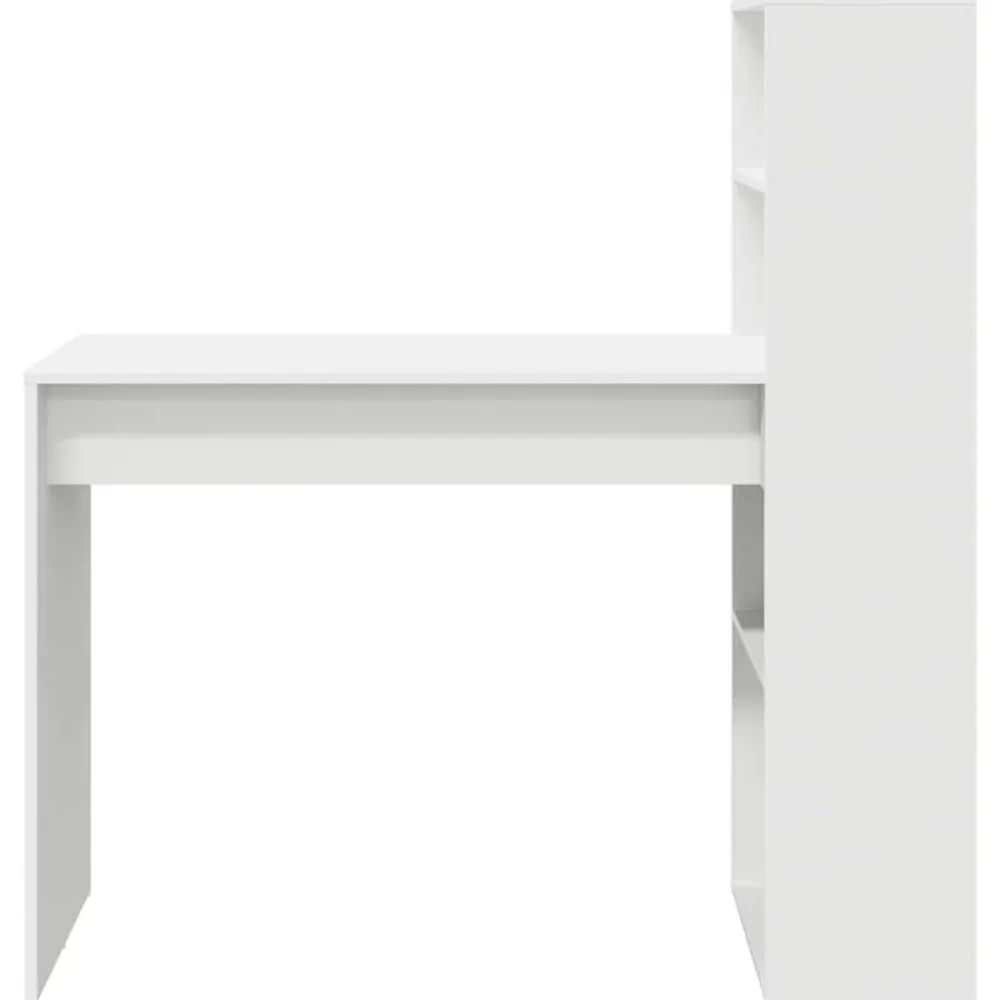vidaXL Escritorio con estante 113 x 54 x 120 cm Madera de ingeniería White Sale