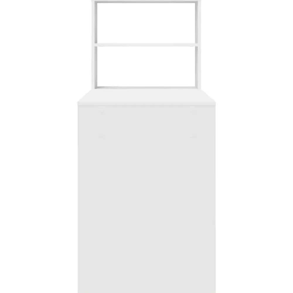vidaXL Escritorio con estante 113 x 54 x 120 cm Madera de ingeniería White Sale