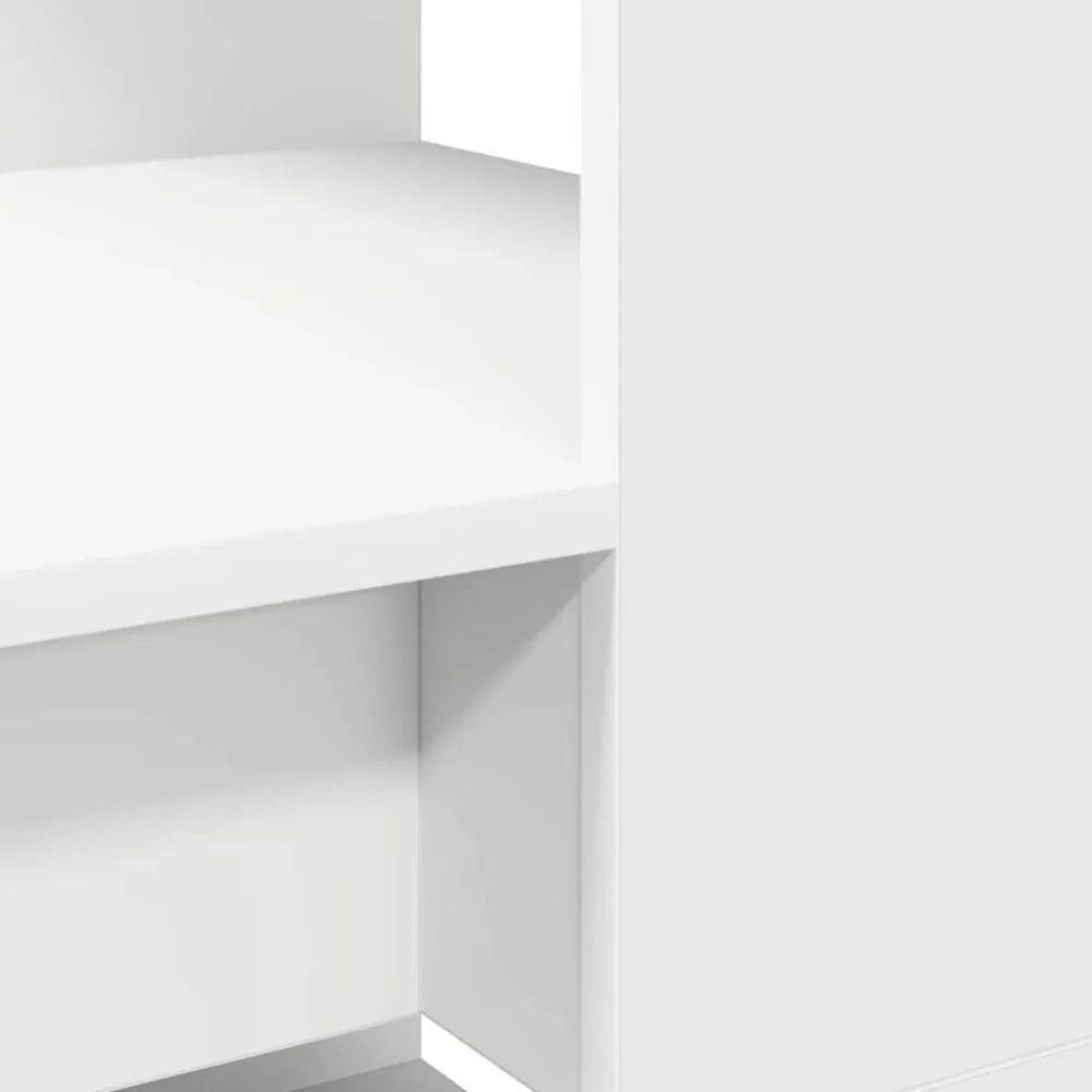 vidaXL Escritorio con estante 113 x 54 x 120 cm Madera de ingeniería White Sale