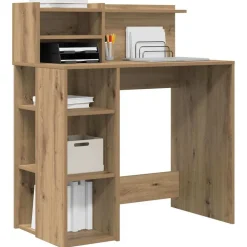 vidaXL Mobiliario De Oficina-Escritorio con estante Roble artesanal 90 x 48 x 101,5 cm