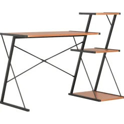 vidaXL Escritorio con estantería negro y marrón 116x50x93 cm Negro y marrón Sale