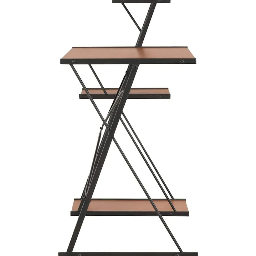 vidaXL Escritorio con estantería negro y marrón 116x50x93 cm Negro y marrón Sale