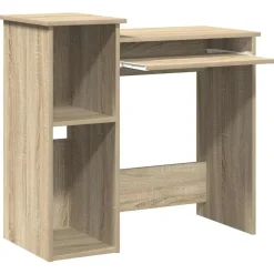 vidaXL Mobiliario De Oficina-Escritorio con estantes contrachapada color roble 84x40x78 cm