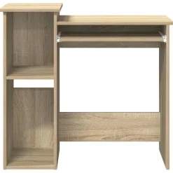 vidaXL Mobiliario De Oficina-Escritorio con estantes contrachapada color roble 84x40x78 cm