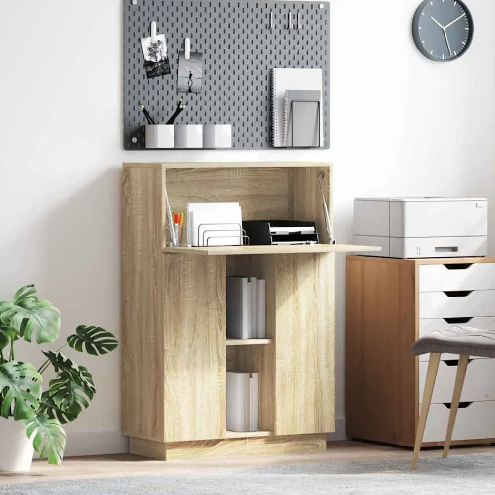 vidaXL Mobiliario De Oficina-Escritorio con estante 71.5 x 31.5 x 106.5 cm