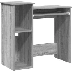 vidaXL Escritorio con estantes contrachapada 84x40x78 cm Gris sonoma Sale