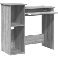 vidaXL Escritorio con estantes contrachapada 84x40x78 cm Gris sonoma Sale