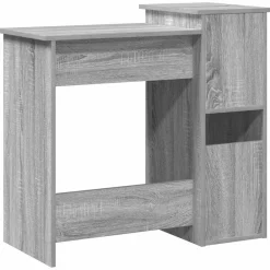 vidaXL Escritorio con estantes contrachapada 84x40x78 cm Gris sonoma Sale