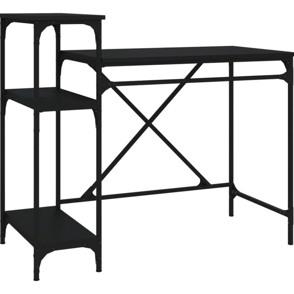 vidaXL Mobiliario De Oficina-Escritorio con estantes madera contrachapada 105x50x90 cm