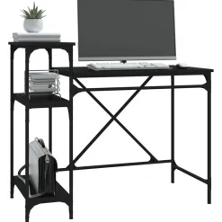 vidaXL Mobiliario De Oficina-Escritorio con estantes madera contrachapada 105x50x90 cm
