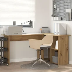 vidaXL Mobiliario De Oficina-Escritorio con estante Roble artesanal 142 x 102 x 73 cm