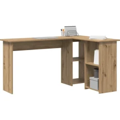 vidaXL Mobiliario De Oficina-Escritorio con estante Roble artesanal 142 x 102 x 73 cm