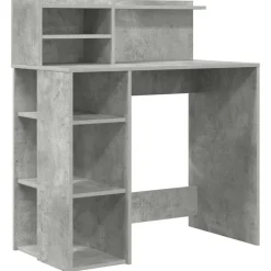 vidaXL Escritorio con estante Gris Concreto 90 x 48 x 101,5 cm Gris hormigón Outlet