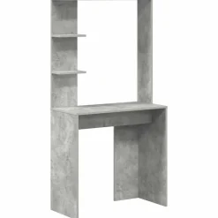vidaXL Mobiliario De Oficina-Escritorio con estante Gris Concreto 78,5 x 37 x 154,5 cm