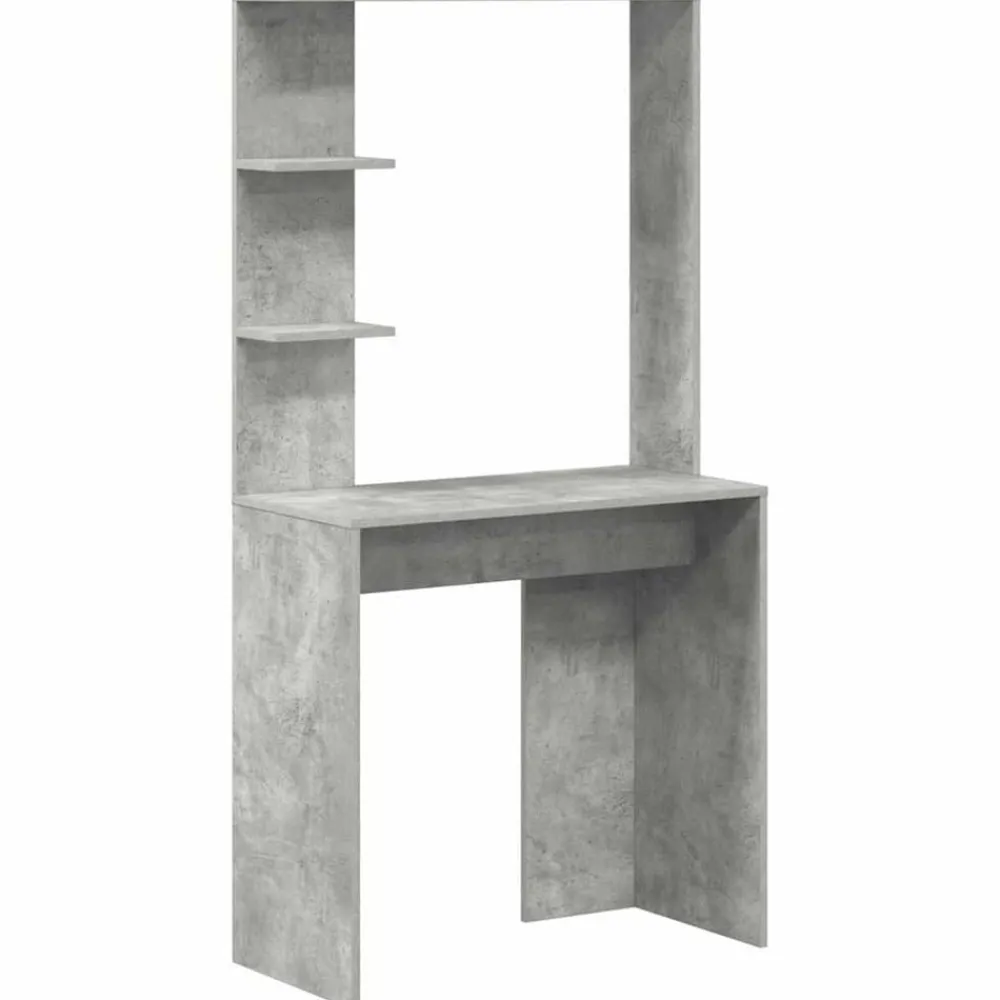 vidaXL Mobiliario De Oficina-Escritorio con estante Gris Concreto 78,5 x 37 x 154,5 cm