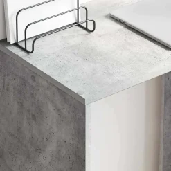 vidaXL Mobiliario De Oficina-Escritorio con estante Gris Concreto 78,5 x 37 x 154,5 cm