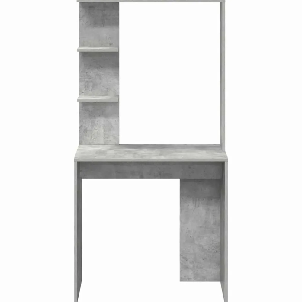 vidaXL Mobiliario De Oficina-Escritorio con estante Gris Concreto 78,5 x 37 x 154,5 cm