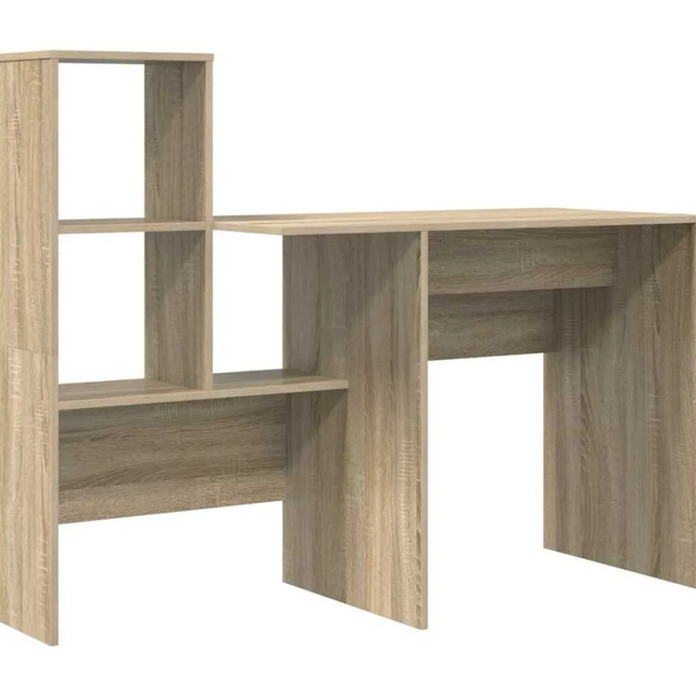 vidaXL Mobiliario De Oficina-Escritorio con estante 131,5 x 50 x 106,5 cm
