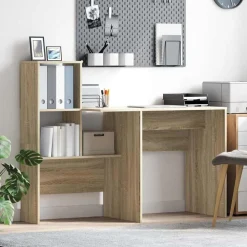 vidaXL Mobiliario De Oficina-Escritorio con estante 131,5 x 50 x 106,5 cm