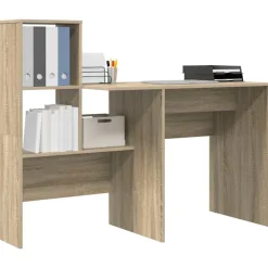 vidaXL Mobiliario De Oficina-Escritorio con estante 131,5 x 50 x 106,5 cm