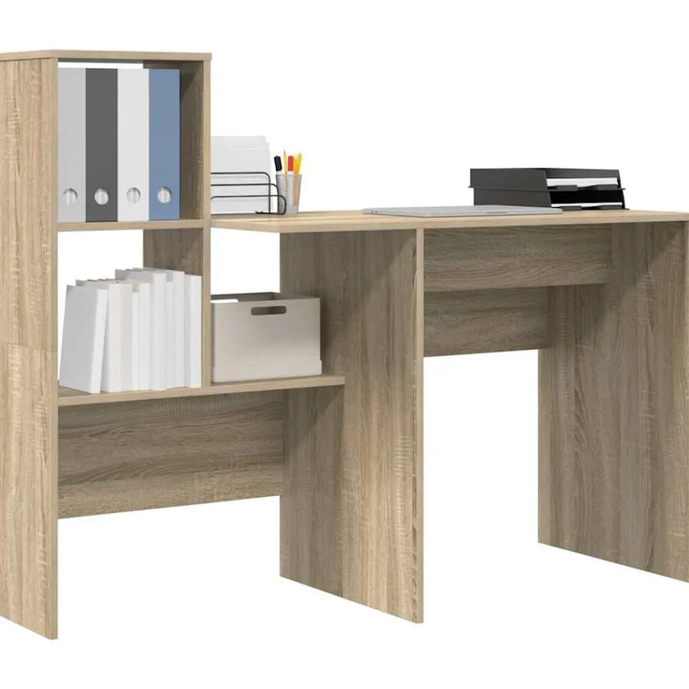 vidaXL Mobiliario De Oficina-Escritorio con estante 131,5 x 50 x 106,5 cm