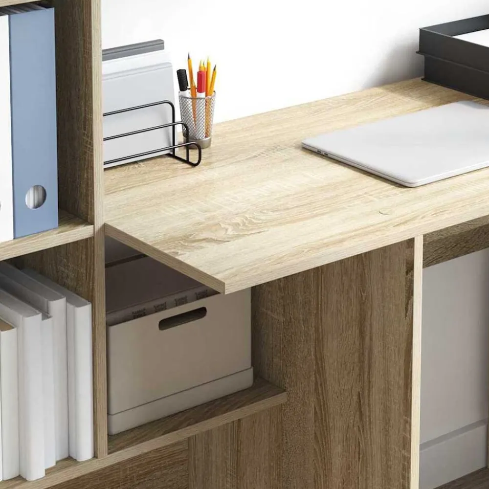 vidaXL Mobiliario De Oficina-Escritorio con estante 131,5 x 50 x 106,5 cm