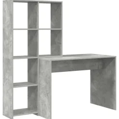 vidaXL Escritorio con estante Gris Concreto 138,5 x 55 x 143 cm Gris hormigón Hot